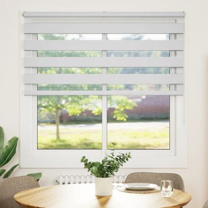 Зеброва щора бял 140x150 см ширина на плата 135,9 см полиестер