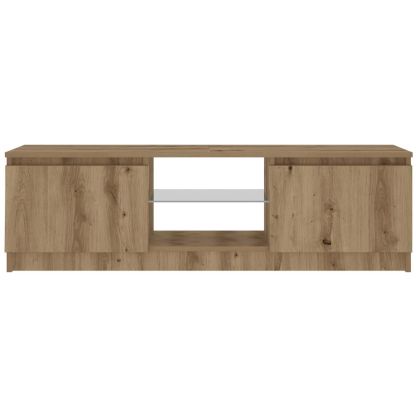 ТВ шкаф с LED осветление, 120x30x36 см, инженерно дърво