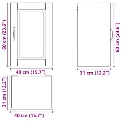 Кухненски стенен шкаф Porto, черен, инженерно дърво