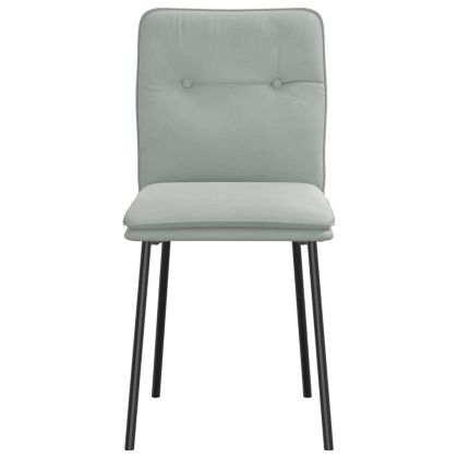 Трапезни столове, 4 бр, светлосиви, кадифе