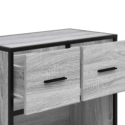 Нощно шкафче Grey Sonoma 60x31x60 cm Обработено дърво и метал