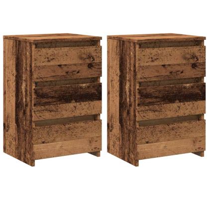 Нощни шкафчета, 2 бр, 40x35x62,5 см, инженерно дърво