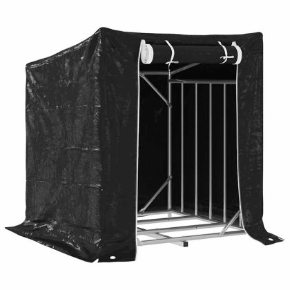 vidaxL Стойка за дърва за огрев с дъждобран, 100,5x100,5x110,5 см