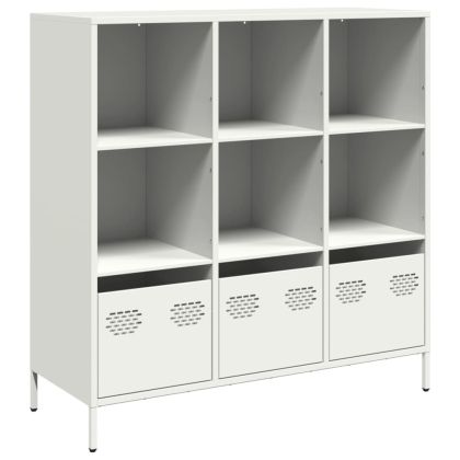 Висок шкаф, бял, 101,5x39x103,5 см, стомана
