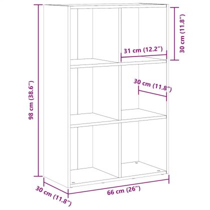 Шкаф за книги/бюфет занаятчийски дъб 66x30x98см инженерно дърво