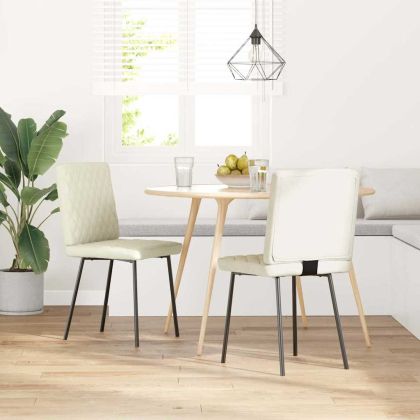 Трапезни столове, 2 бр, кремави, кадифе