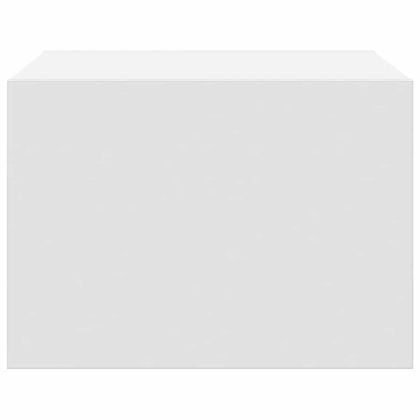 Нощни шкафчета за стена с LED осветление, 2 бр, бели