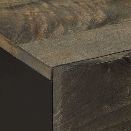 Нощно шкафче, черно, 50x33x60 см, мангово дърво масив