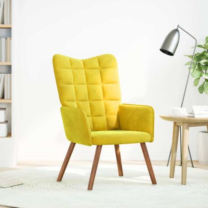 Релаксиращ стол Жълто кадифе