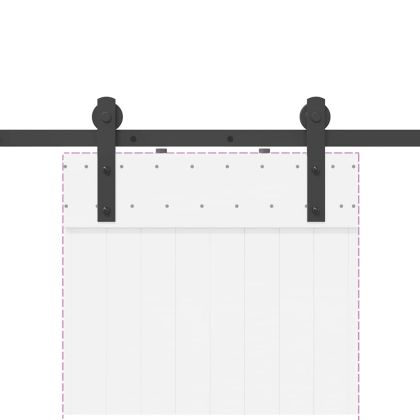 Комплект механизъм за плъзгаща врата, 183 см, стомана, черен