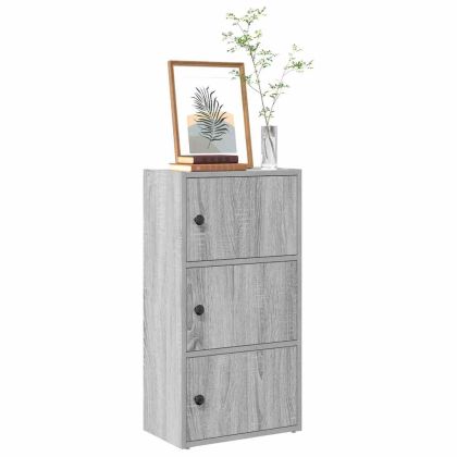 Библиотека, сив сонома, 40x24x77 см, инженерно дърво