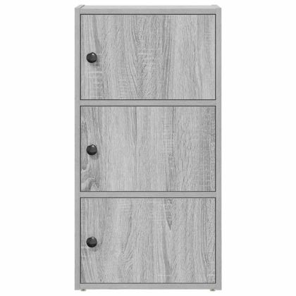 Библиотека, сив сонома, 40x24x77 см, инженерно дърво