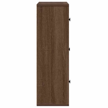Библиотека, кафяв дъб, 60x24x76,5 см, инженерно дърво