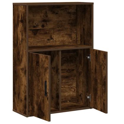 Библиотека, опушен дъб, 60x24x85 см, инженерно дърво