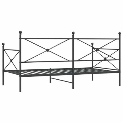 Дневно легло без матрак Черно 100x190 cm Стомана