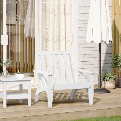 Градински стол Адирондак бял 75x77x77 cm масивна дървесина бор