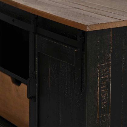 ТВ шкаф HALDEN с плъзгаща се врата Бял 110x40x60 cm