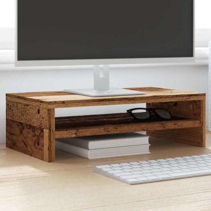 Стойка за монитор от старо дърво 42x24x13 cm Инженерно дърво