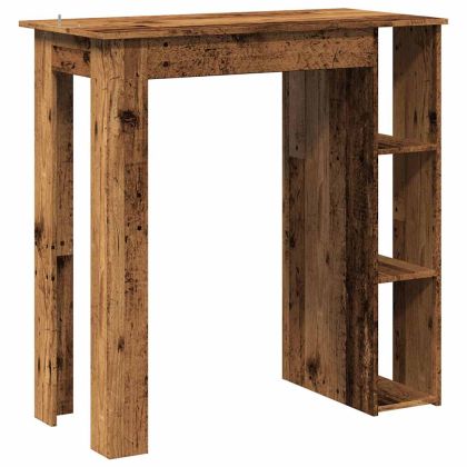 Бар маса с рафт от старо дърво 102x50x103,5 cm