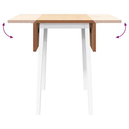 трапезна маса бяла масивна дървесина гума