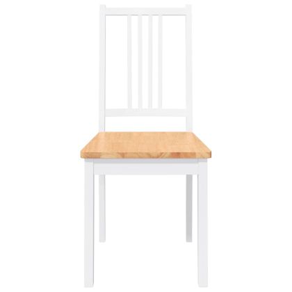 трапезни столове 2 бр. бяла масивна дървесина гума