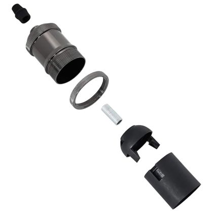 Лампи 2 бр. лъскави черни E27