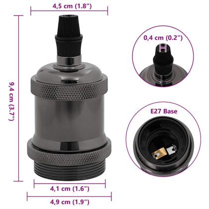 Лампи 2 бр. лъскави черни E27