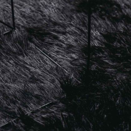 Шаги килим с дълъг косъм, NAVARRA, черен, 240x240 см, полиестер