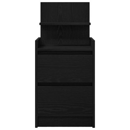 Нощни шкафчета с 2 чекмеджета 2 бр., черно 38x34x80 см