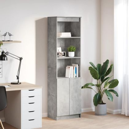 Висок шкаф, Бетонно сиво, 50x35x180 cм инженерно дърво