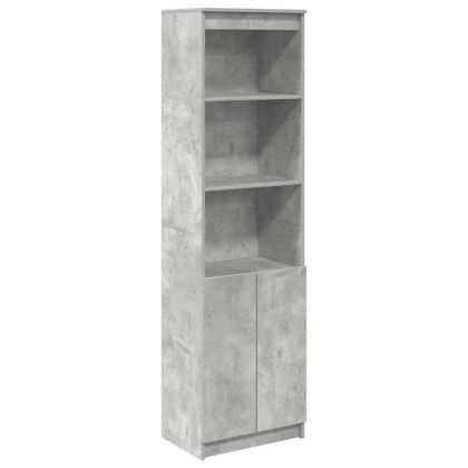 Висок шкаф, Бетонно сиво, 50x35x180 cм инженерно дърво
