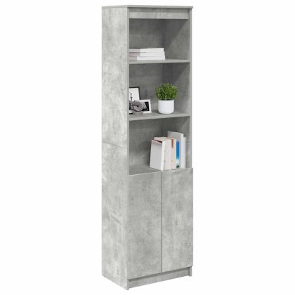 Висок шкаф, Бетонно сиво, 50x35x180 cм инженерно дърво