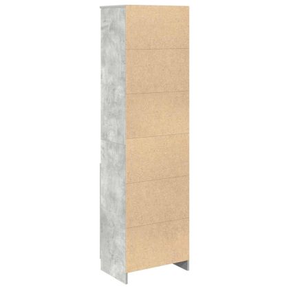 Висок шкаф, Бетонно сиво, 50x35x180 cм инженерно дърво