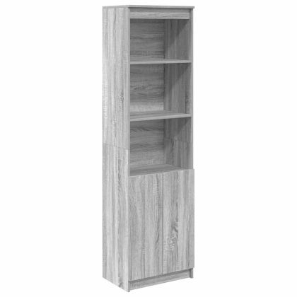 Висок шкаф, сив сонома, 50x35x180 cм инженерно дърво