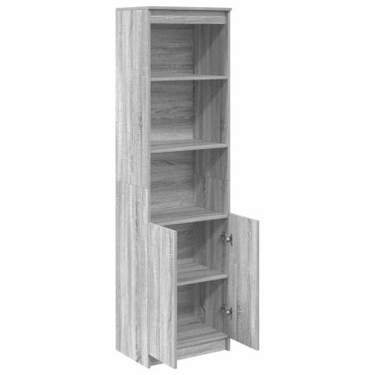 Висок шкаф, сив сонома, 50x35x180 cм инженерно дърво