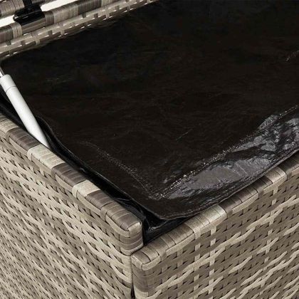 Градинска кутия за съхранение с колела Сива 160x55x75 cm