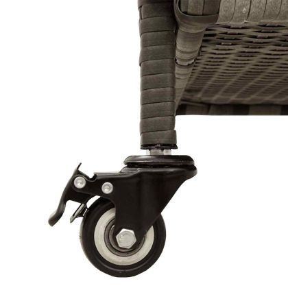 Градинска кутия за съхранение с колела Сива 160x55x75 cm