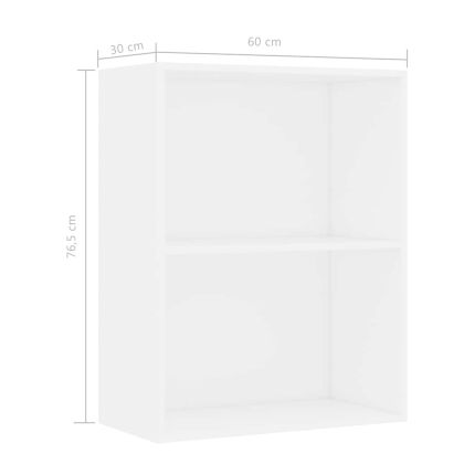 Шкаф за книги в бяло 60x30x76,5 cm Инженерна дървесина