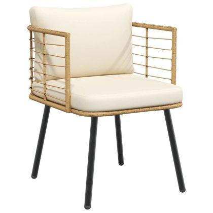 Градински стол с възглавници Natural Poly Rattan