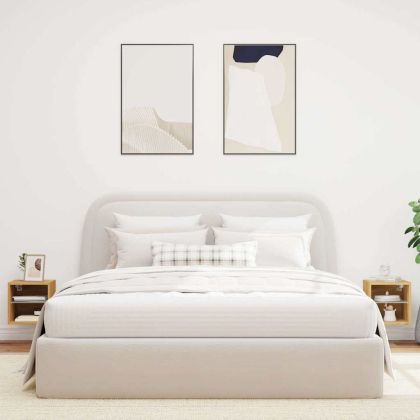 Стенни шкафове за телевизор с LED осветление 2 броя Дъб Artisan