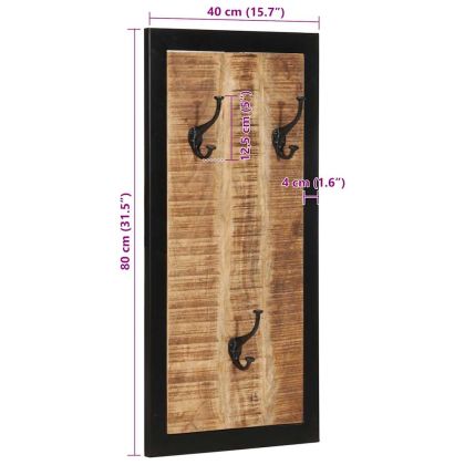 Закачалка за палта 40x2x80 cm Масивна груба дървесина Манго
