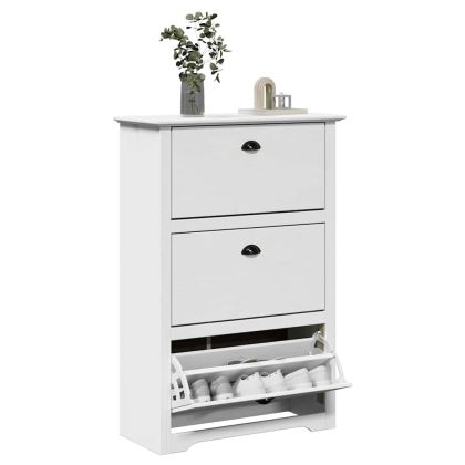vidaXLL стелаж за обувки "BODO" White 80x35x118 cm