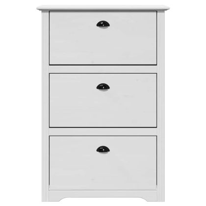 vidaXLL стелаж за обувки "BODO" White 80x35x118 cm