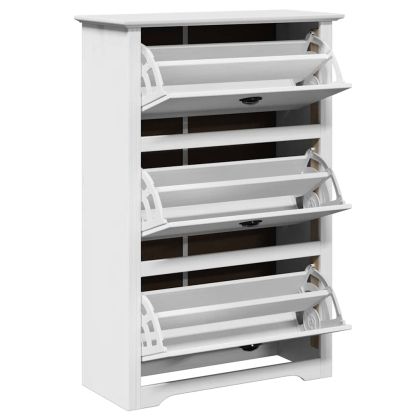 vidaXLL стелаж за обувки "BODO" White 80x35x118 cm