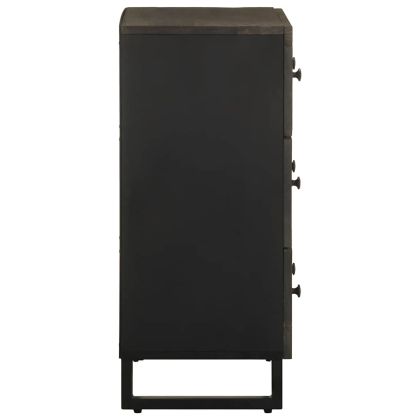 Шкафове 2 бр. черен 60x33x75 cm Масивна дървесина Манго