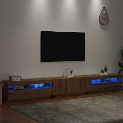ТВ шкаф с LED осветление Дъб Artisan 300x35x40 cm