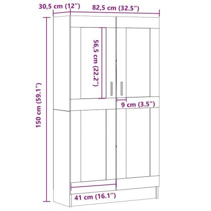 grāmatu plaukts, veca koka, 82,5x30,5x150 см, инженерно дърво