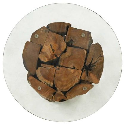 Маса за кафе, тиково дърво плавей масив, 60 см