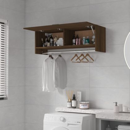 Гардероб, кафяв дъб, 100x32,5x35 см, инженерно дърво