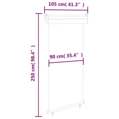 Вертикална тента за балкон, 105x250 см, кремава